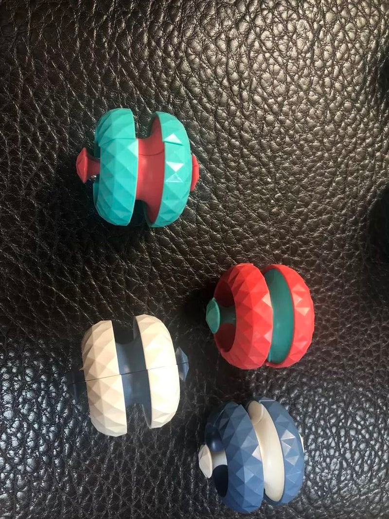 Orbit Ball Toy, Bead Fidget Cube Puzzle Bead Ball Spinning Toy, Rotating Track Infinite Flip Change Puzzle Games Novelty Creative Stress Relieve Toys for Kids Children Adults (Red)
