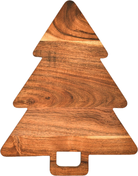 Organic Acacia Wood Cutting & Serving Board with Handles – Multipurpose Kitchen Platter