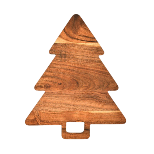 Organic Acacia Wood Cutting & Serving Board with Handles – Multipurpose Kitchen Platter