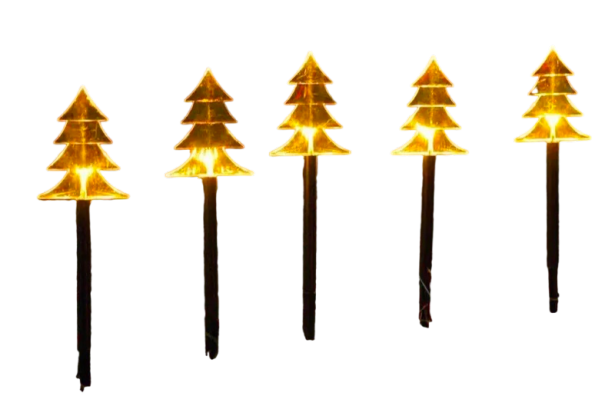 Outdoor Solar Christmas Pathway Lights – Set of 5 LED Yard Decorations