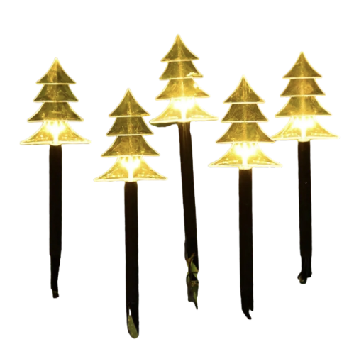 Outdoor Solar Christmas Pathway Lights – Set of 5 LED Yard Decorations