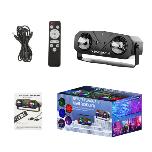 Party Disco Ball Ocean Star Projector – Sound Activated DJ Light with Remote & Strobe Effects