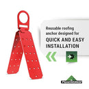 Peakworks Temporary Roof Anchor Bracket - Stainless Steel Safety Roof Top Anchor Bracket for Roofing Work - Industrial, Construction, Roofing Fall Protection - ANSI & OSHA Compliant
