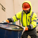 Pioneer Hi Vis Safety Bomber for Men - Waterproof, Reflective ANSI Class 3 Winter Rain Jacket with Detachable Hood