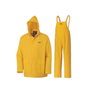 Pioneer Waterproof PVC Work Suit for Men – Repel Rain Gear Yellow Safety Jacket and Bib Pants - 3 PC Set With Detachable Hood