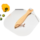 Pizza Peel with Foldable Wood Handle for Easy Storage
