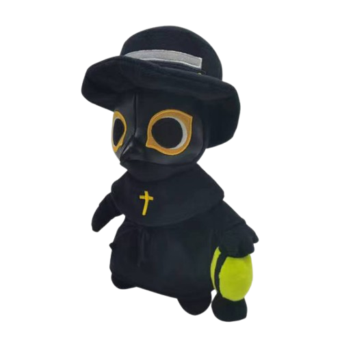 Plague Doctor Plush Toy, Cute Stuffed Plushie Pillow Doll, Soft Large Fluffy Halloween Hugging Cushion Decor, Present for Kids and Adults