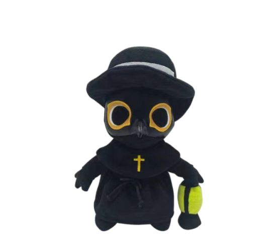 Plague Doctor Plush Toy, Cute Stuffed Plushie Pillow Doll, Soft Large Fluffy Halloween Hugging Cushion Decor, Present for Kids and Adults