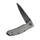 Pocketknife - Steel Drop Point Plain Edge Blade, Assisted Opening, Frame Lock EDC (Grey/Black)