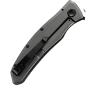 Pocketknife - Steel Drop Point Plain Edge Blade, Assisted Opening, Frame Lock EDC (Grey/Black)