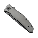 Pocketknife - Steel Drop Point Plain Edge Blade, Assisted Opening, Frame Lock EDC (Grey/Black)