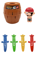 Pop Up Pirate Classic Children's Action Board Game, Family and Preschool Kids Game for Children 4, 5, 6, 7, 8 Year Old Boys Girls Adults,Packaging may vary, Wood - Choc Brown