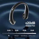 Portable Bladeless Neck Fan Hands Free Wearable, White & Black