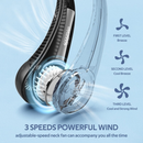 Portable Bladeless Neck Fan Hands Free Wearable, White & Black