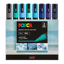 Posca Paint Markers Set – 8 Medium 5M Tips in Cool Tones for Art, Crafts & Custom Projects