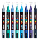 Posca Paint Markers Set – 8 Medium 5M Tips in Cool Tones for Art, Crafts & Custom Projects