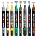 Posca Paint Markers Set – 8 Medium 5M Tips in Earth Tones for Creative Projects on Any Surface