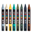 Posca Paint Markers Set – 8 Medium 5M Tips in Earth Tones for Creative Projects on Any Surface