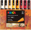 Posca Paint Markers Set – 8 Medium 5M Tips in Warm Tones for Art, Crafts, and DIY Projects
