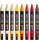 Posca Paint Markers Set – 8 Medium 5M Tips in Warm Tones for Art, Crafts, and DIY Projects
