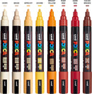 Posca Paint Markers Set – 8 Medium 5M Tips in Warm Tones for Art, Crafts, and DIY Projects