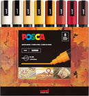 Posca Paint Markers Set – 8 Medium 5M Tips in Warm Tones for Art, Crafts, and DIY Projects