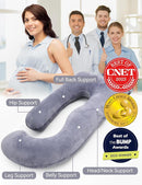 Pregnancy Pillows for Sleeping, U Shaped Full Body Maternity Pillow with Removable Cover - Support for Back, Legs, Belly, HIPS for Pregnant Women, 57 Inch Pregnancy Pillow for Women, Grey