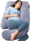Pregnancy Pillows for Sleeping, U Shaped Full Body Maternity Pillow with Removable Cover - Support for Back, Legs, Belly, HIPS for Pregnant Women, 57 Inch Pregnancy Pillow for Women, Grey