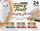 Purina Fancy Feast Gravy Lovers Poultry & Beef Gourmet Wet Cat Food Variety Pack – 24 x 3 oz. Cans