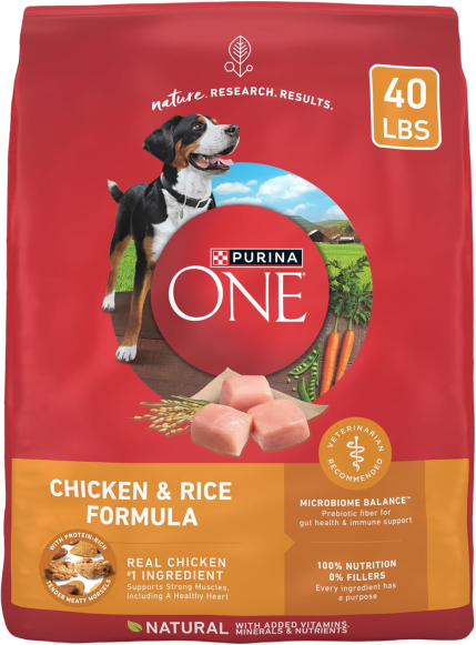 Purina ONE Chicken & Rice Formula – Dry Dog Food 40 lb. Bag
