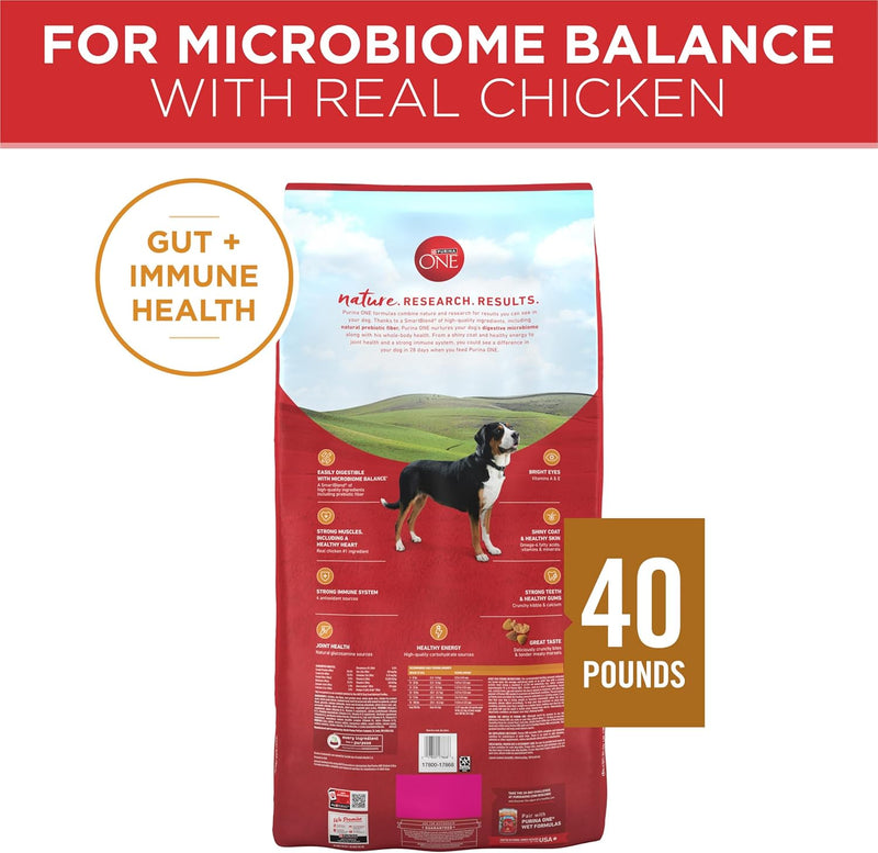 Purina ONE Chicken & Rice Formula – Dry Dog Food 40 lb. Bag