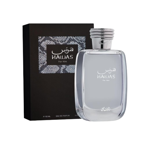 RASASI Hawas for Him Eau De Parfum 100ml - Cinnamon, Orange, Amber, Woody, Italian Citrus, Fruity, Sandal, Cedar, Musk, Ambergris