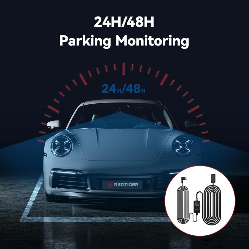 REDTIGER Dash Cam OBD Hardwire Kit – 10FT USB-C Power Cable with Low Voltage Protection