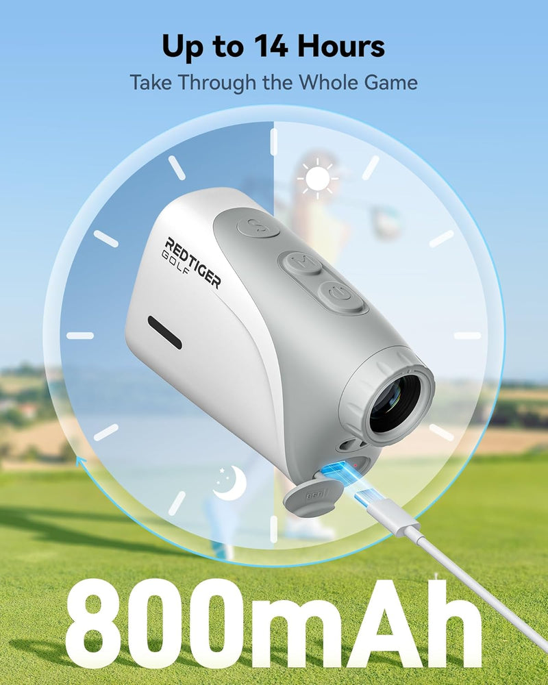 REDTIGER Mini Golf Range Finder – 1200 Yards with Slope Switch, Magnetic Mount & Rechargeable Design