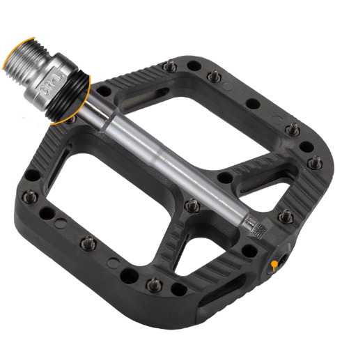 ROCK BROS Mountain Bike Pedals Nylon Composite Bearing 9/16" MTB Bicycle Pedals with Wide Flat Platform (2018-12ABK)