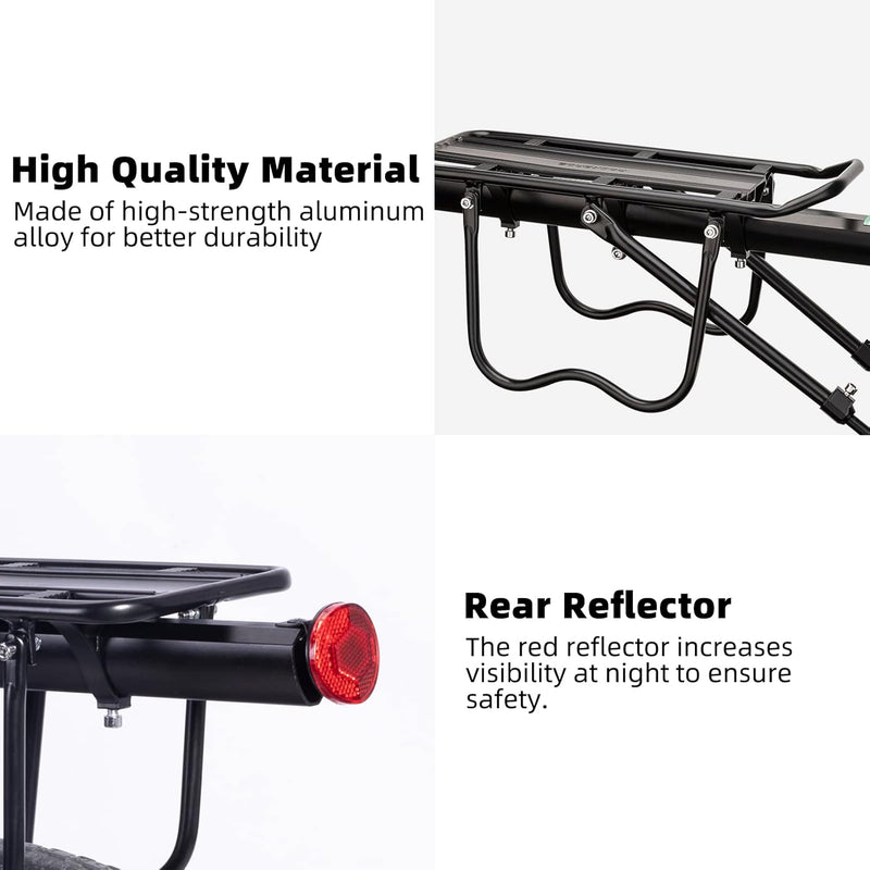 ROCKBROS Rear Bike Cargo Rack – Quick Release, 165 lbs Capacity
