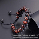 Red Tiger Eye & Lava Stone Bracelet – Handmade Energy Jewelry for Men
