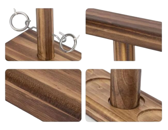 Ring Toss Game, Wooden Table Top Hook Ring Toss Game Children, Premium Party Throwing Games Game for Family Fun Indoor/Outdoor Game