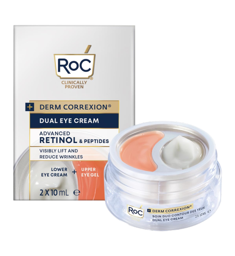 RoC Derm Correxion Dual Eye Cream 2-in-1 Eye Duo for Visible Eye Lift Dark Circle & Puffiness Reduction 10ml