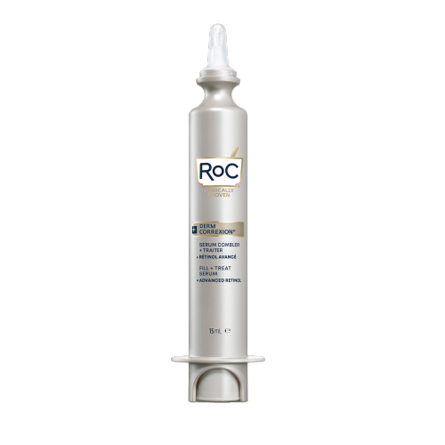 ROC Derm Correxion Serum Fill + Treat for Face, Neck, & Jawline Wrinkle Filler Advanced Retinol & Triple Hyaluronic Acid 15ml