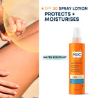 RoC Soleil-Protect Moisturizing Spray Lotion SPF 30 Non-Greasy Sunscreen High UVA/B Protection Water Resistant 200ml