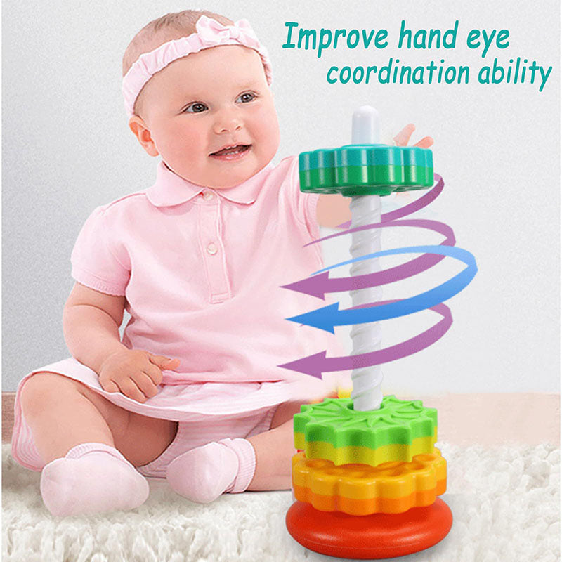 Rotated stacking tower toy colorful spinning stacking toy