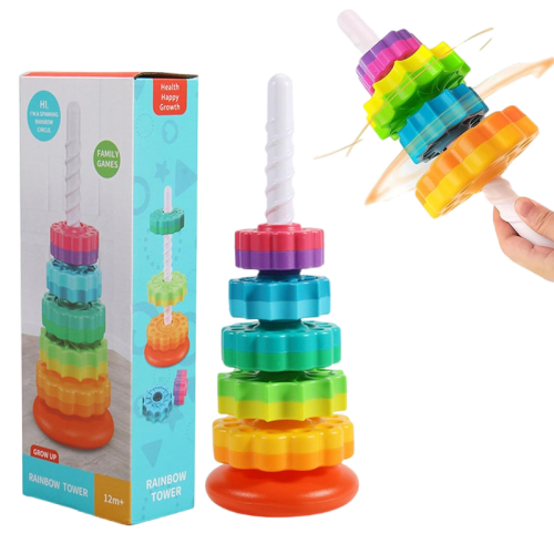 Rotated stacking tower toy colorful spinning stacking toy