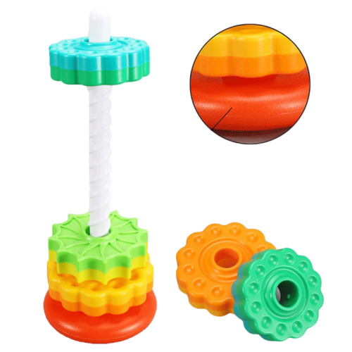 Rotated stacking tower toy colorful spinning stacking toy