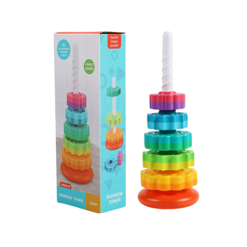 Rotated stacking tower toy colorful spinning stacking toy
