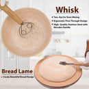 Liquidation Inventory, (400 Units) Round Banneton Bread Proofing Basket with Linen Liner, 9” Bread Basket with 6 Essential Bread Making Tools – Natural Rattan Sourdough Banneton Basket Kit for Baking Enthusiasts