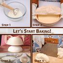 Round Banneton Bread Proofing Basket with Linen Liner, 9” Bread Basket with 6 Essential Bread Making Tools – Natural Rattan Sourdough Banneton Basket Kit for Baking Enthusiasts