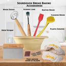 Liquidation Inventory, (400 Units) Round Banneton Bread Proofing Basket with Linen Liner, 9” Bread Basket with 6 Essential Bread Making Tools – Natural Rattan Sourdough Banneton Basket Kit for Baking Enthusiasts