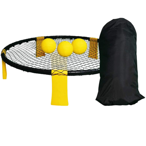 Roundnet Game Set - Includes 3 Balls, Net, and Bag