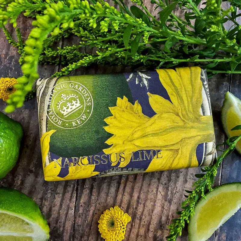 Royal Botanical Gardens Kew Narcissus Lime Luxury Shea Butter Soap 240g